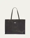 Prada Napa Leather Shopper Tote Bag In F0002 Nero