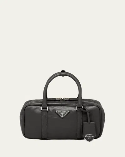Prada Napa Leather Top-handle Bag In F0002 Nero