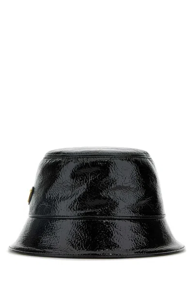 Prada Naplak Leather Bucket Hat In Black