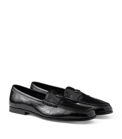 Prada Naplak Leather Loafers In Black