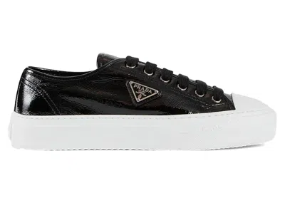 Pre-owned Prada Naplak Leather Sneakers Patent (women's) In Black