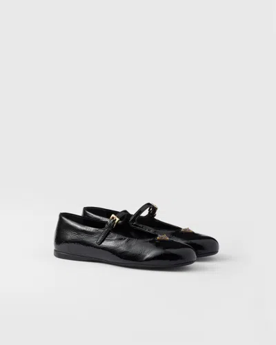 PRADA NAPLAK PATENT LEATHER BALLERINAS