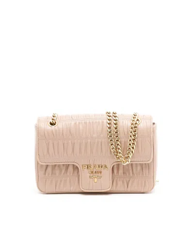 Prada Nappa Gaufre Chain Bag In Neutral