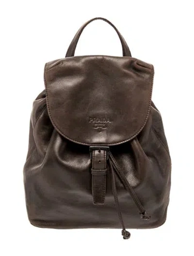 Pre-owned Prada Nappa Leather Backpack Vintage In Brown