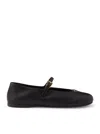 Prada Nappa Leather Ballerinas In Black
