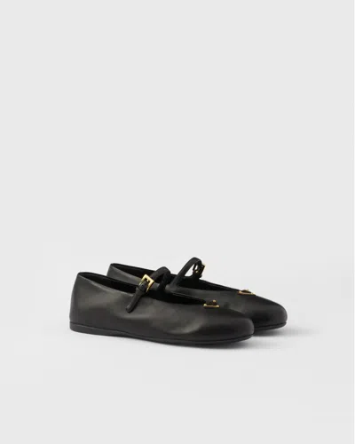 PRADA NAPPA LEATHER BALLERINAS