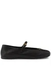 Prada Women Nappa Leather Ballerinas In Black