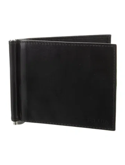 Pre-owned Prada Nappa Leather Bifold Wallet In Black