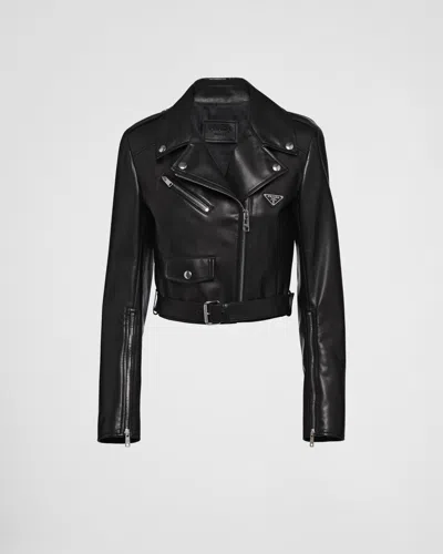 PRADA BIKERJACKE AUS NAPPA-LEDER