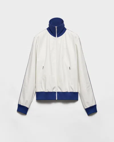 Prada Nappa Leather Blouson Jacket In White
