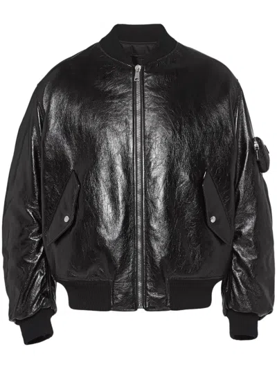 PRADA NAPPA LEATHER BOMBER JACKET