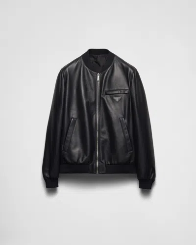 PRADA REVERSIBLE NAPPA LEATHER BOMBER JACKET