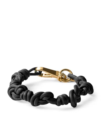 Prada Nappa Leather Bracelet In Black
