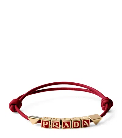 Prada Nappa Leather Bracelet In Red