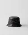 Prada Nappa Leather Bucket Hat In Black