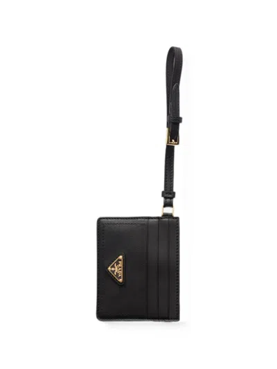Prada Nappa Leather Card Holder In Black