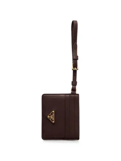 Prada Nappa Leather Card Holder In Brown