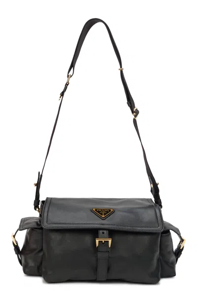 Prada Nappa Leather Explore Shoulder Handbag In Black