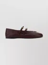 Prada Nappa Leather Double-strap Triangle Logo Ballerina Flats In Burgundy
