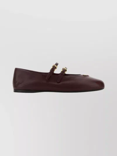 PRADA NAPPA LEATHER FLAT BALLERINA SHOES
