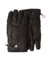Prada Triangle-logo Leather Gloves In Black