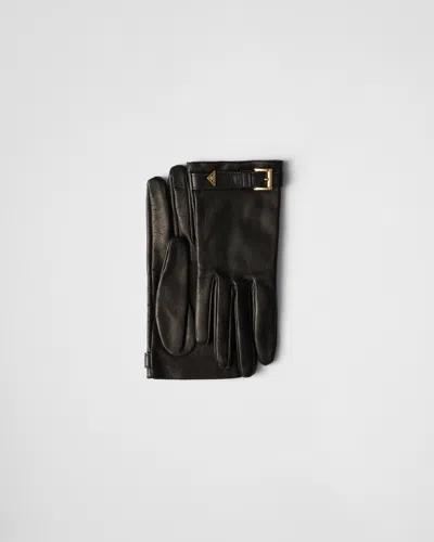 Prada Handschuhe Aus Nappa-leder In Schwarz
