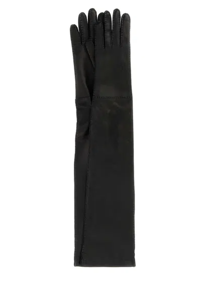 Prada Nappa Leather Gloves With Silk Lining In Black