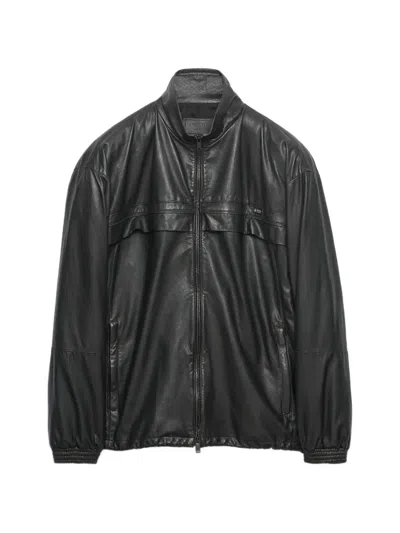 Prada Nappa Leather Jacket In Black