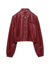 Prada Nappa Leather Jacket In Red