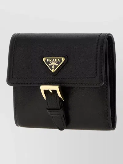 Prada Nappa Leather Key Pouch Gold Tone Hardware