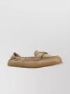 Prada Nappa Leather Loafers With Round Toe And Rubber Sole In Beige
