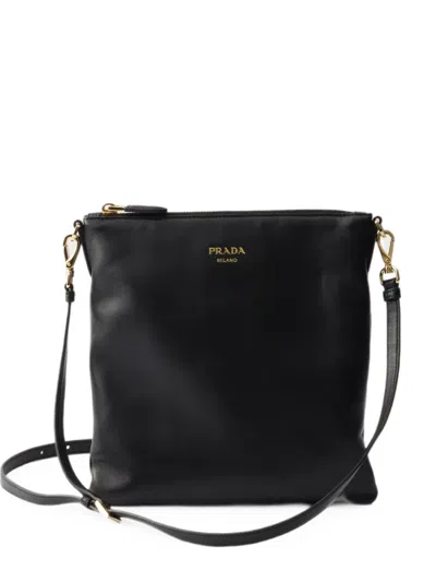Prada Nappa Leather Mini Shoulder Bag In Black