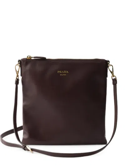 Prada Nappa Leather Mini Shoulder Bag In Brown