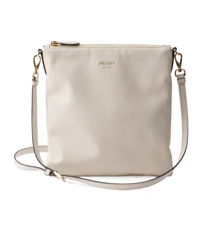 Prada Nappa Leather Mini Shoulder Bag In Chalk White N