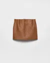 Prada Minirock Aus Nappa-leder In Brown