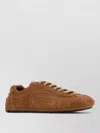 Prada Men's Montecarlo Re-edition 2005 Antiqued Nappa Leather Sneakers In Blue In Brown