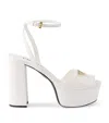 Prada Nappa Leather Platform Sandals 115 In Ivory
