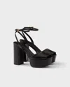 Prada Nappa Leather Platform Sandals 115 In Black