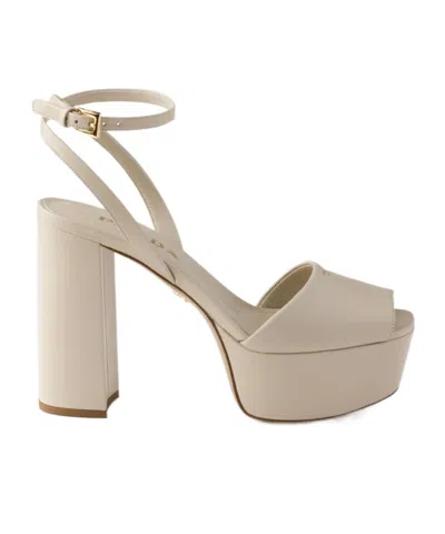 Prada Nappa Leather Platform Sandals In Gold