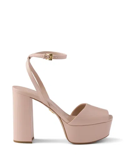 Prada Nappa Leather Platform Sandals In Pink