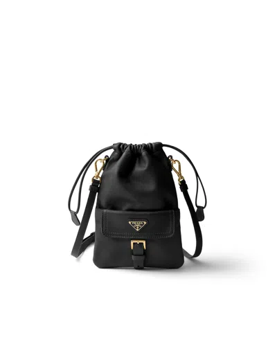 Prada Nappa Leather Pouch In Black