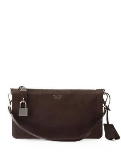 Prada Nappa Leather Pouch In Brown