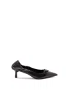 Prada Pointed Toe Kitten Heel Pumps With Ruched Detail In Black