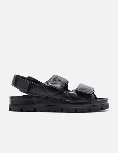 Prada Nappa Leather Sandals In Black