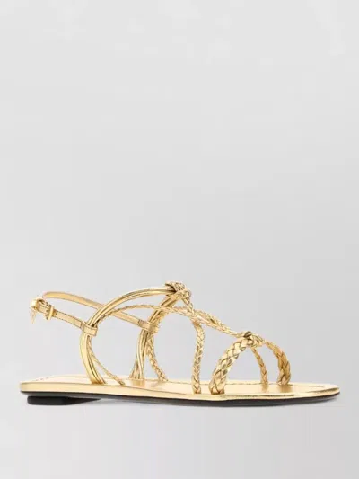 Prada Nappa Leather Sandals Braided Straps Flat