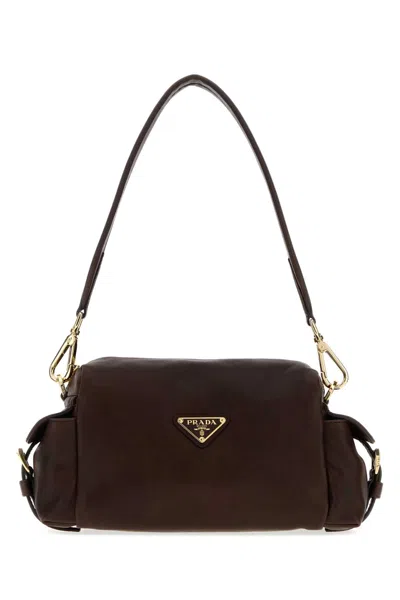Prada Brown Nappa Leather Shoulder Bag