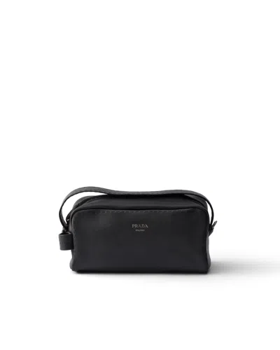 Prada Nappa Leather Shoulder Bag In Black