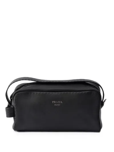 Prada Nappa Leather Shoulder Bag In Black