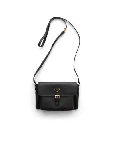 Prada Nappa Leather Smartphone Holder In Black