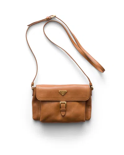 Prada Nappa Leather Smartphone Holder In Caramel